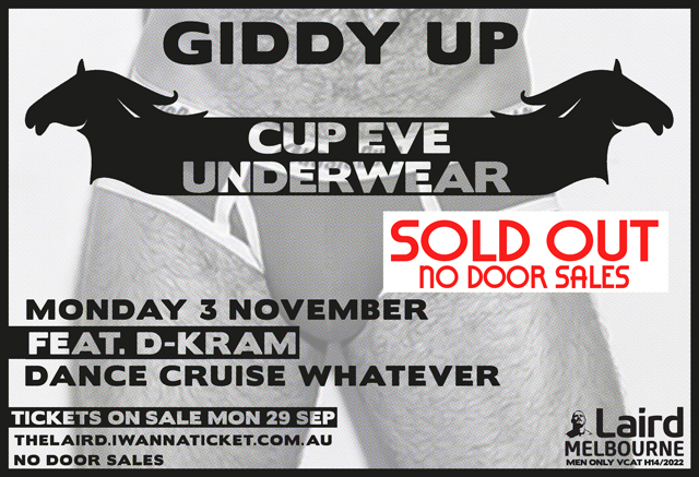 gay melbourne cup eve underwear party the laird