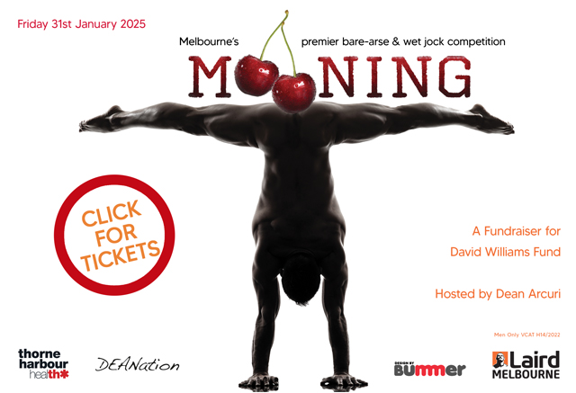 midsumma mooning 2024 laird bare arse wet jock gay melbourne