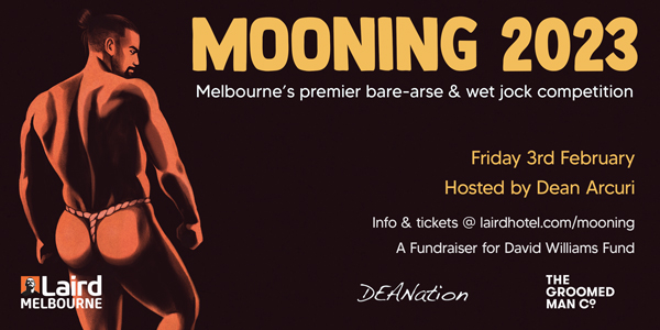 midsumma mooning 2023 laird bare arse wet jock gay melbourne