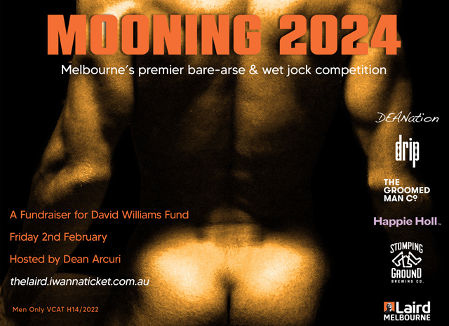 midsumma mooning 2024 laird bare arse wet jock gay melbourne