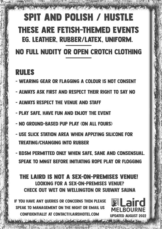 spit and polish dress code laird gay melbourne leather fetish